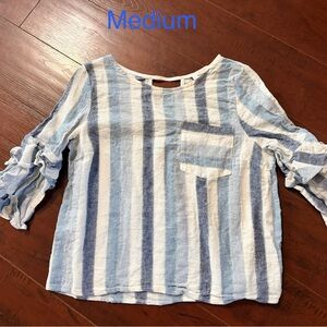 Striped Blue and White Blouse